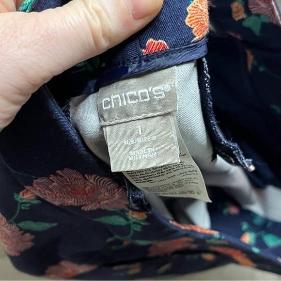 Chico’s Womens Floral Capri Cropped Pants Multicolored Size 8 (Chico’s 1) - Picture 5 of 7